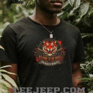 Cincinnati Bengals “Welcome To The Jungle” Tiger and Revolver Rock Style T Shirt