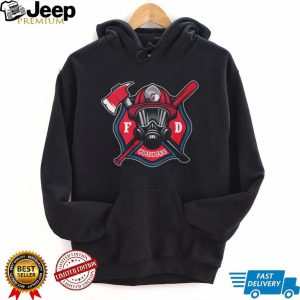 Cleveland Guardians Firefighter FD First Responder Baseball Fans Retro Men Women Black T Shirt