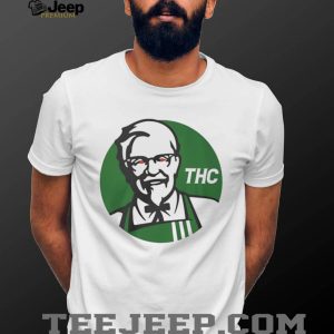 Colonel Sanders KFC Style Green THC Parody Graphic T Shirt Colonel Sanders KFC Style Green THC Parody Graphic T Shirt