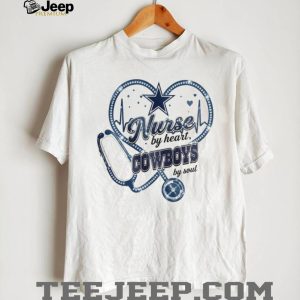 Dallas Cowboys Nurse By Heart Soul Stethoscope Bow NFL Fan T Shirt Dallas Cowboys Nurse By Heart Soul Stethoscope Bow NFL Fan T Shirt
