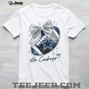 Dallas Cowboys Star Patchwork Bow Coquette T Shirt