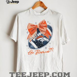 Denver Broncos Patchwork Bow Football Fan T Shirt Denver Broncos Patchwork Bow Football Fan T Shirt
