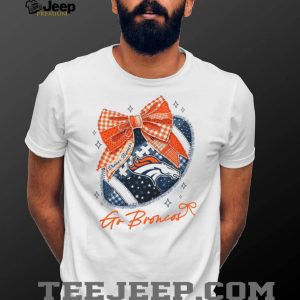 Denver Broncos Patchwork Bow Football Fan T Shirt