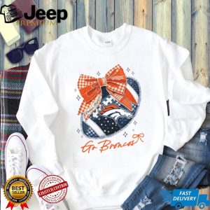 Denver Broncos Patchwork Bow Football Fan T Shirt