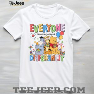 Everyone Communicates Differently Pooh & Friends Autism Awareness T Shirt Everyone Communicates Differently Pooh & Friends Autism Awareness T Shirt