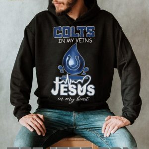 Indianapolis Colts In My Veins Jesus In My Heart Blue Blood Fan T Shirt Indianapolis Colts In My Veins Jesus In My Heart Blue Blood Fan T Shirt