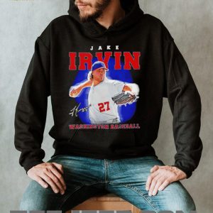 Jake Irvin 27 Washington Baseball Retro Signature T Shirt Jake Irvin 27 Washington Baseball Retro Signature T Shirt