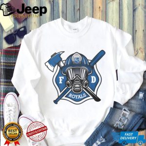 Kansas City Royals Firefighter FD First Responder Baseball Fans Retro Men Women White T Shirt