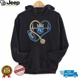 Kansas City Royals Stethoscope Heartbeat Nurse & Medical Fan T Shirt