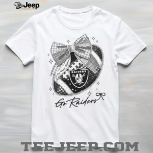 Las Vegas Raiders Go Raiders Football Coquette Ribbon T Shirt