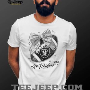 Las Vegas Raiders Go Raiders Football Coquette Ribbon T Shirt