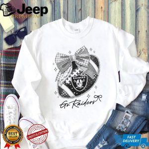 Las Vegas Raiders Go Raiders Football Coquette Ribbon T Shirt
