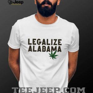 Legalize Alabama Marijuana Leaf Political Statement Slogan Men Women Minimalist Style T Shirt