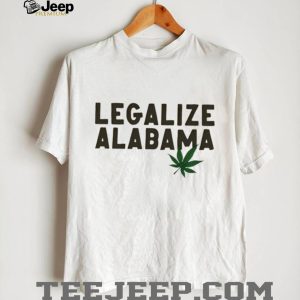 Legalize Alabama Marijuana Leaf Political Statement Slogan Men Women Minimalist Style T Shirt