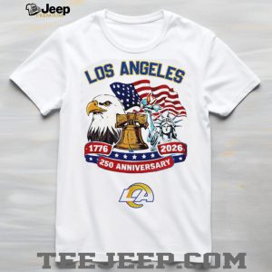 Los Angeles Rams 250th Anniversary 1776 2026 Patriotic Custom V Neck Jersey T Shirt Los Angeles Rams 250th Anniversary 1776 2026 Patriotic Custom V Neck Jersey T Shirt
