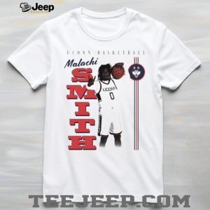Malachi Smith UConn Basketball #0 Graphic White T Shirt Malachi Smith UConn Basketball #0 Graphic White T Shirt