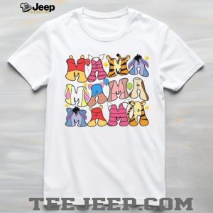 Mama Colorful Winnie the Pooh Characters Retro Font T Shirt Mama Colorful Winnie the Pooh Characters Retro Font T Shirt