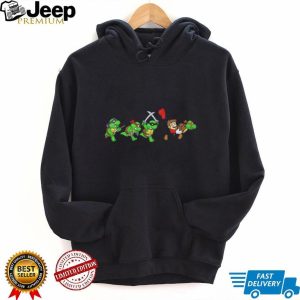 Mario Chasing Ninja Turtles Funny Retro Gaming Mashup T Shirt Mario Chasing Ninja Turtles Funny Retro Gaming Mashup T Shirt