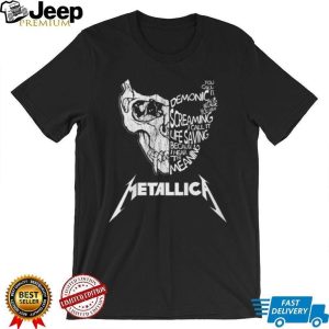 Metallica Demonic Screaming Skull Lyrics Artistic Black T Shirt Metallica Demonic Screaming Skull Lyrics Artistic Black T Shirt