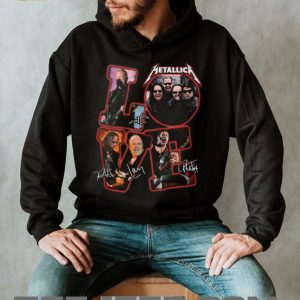 Metallica LOVE Red Graphic Signatures Band Photo T Shirt