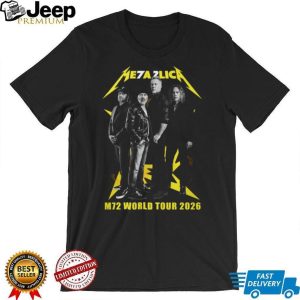 Metallica M72 World Tour 2026 Band Photo Yellow Logo T Shirt Metallica M72 World Tour 2026 Band Photo Yellow Logo T Shirt
