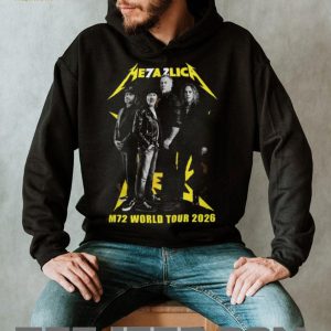 Metallica M72 World Tour 2026 Band Photo Yellow Logo T Shirt