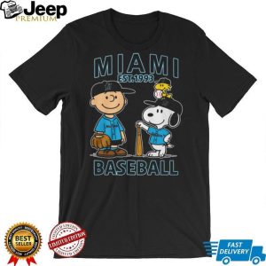 Miami Marlins Baseball Peanuts Snoopy Charlie Brown Est 1993 T Shirt Miami Marlins Baseball Peanuts Snoopy Charlie Brown Est 1993 T Shirt