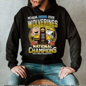 Michigan Wolverines 2026 NCAA Men’s Basketball National Champions Snoopy Charlie Brown T Shirt Michigan Wolverines 2026 NCAA Men’s Basketball National Champions Snoopy Charlie Brown T Shirt