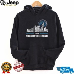 Minnesota Timberwolves City Skyline 2026 Season Roster Player Names Fans Vintage Black T Shirt