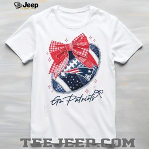 New England Patriots Go Patriots Football Bow Design T Shirt