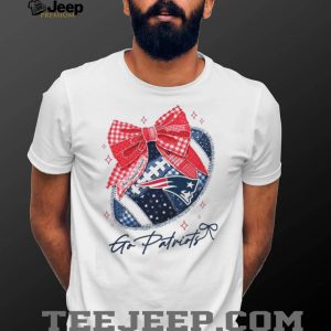 New England Patriots Go Patriots Football Bow Design T Shirt
