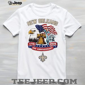 New Orleans Saints 250th Anniversary American Pride Jersey T Shirt Personalized New Orleans Saints 250th Anniversary American Pride Jersey T Shirt Personalized