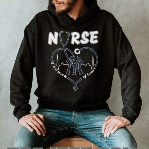 New York Yankees Nurse It's A Work Of Heart Stethoscope T Shirt