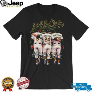 Oakland Athletics Legends Jackson Henderson Eckersley Trio Signature T Shirt Oakland Athletics Legends Jackson Henderson Eckersley Trio Signature T Shirt