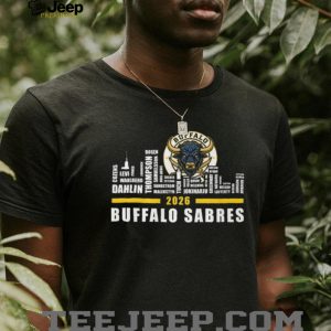 Official Buffalo Sabres 2026 Roster Player Names Skyline T Shirt
