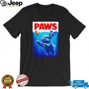 PAWS Easter Bunny Parody Jaws Movie Poster Funny T Shirt PAWS Easter Bunny Parody Jaws Movie Poster Funny T Shirt