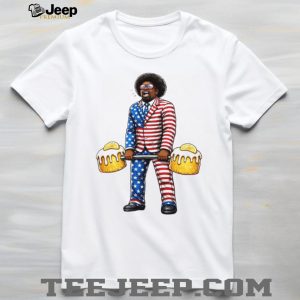 Patriotic Man Lifting Beer Barbell American Flag Suit T Shirt Patriotic Man Lifting Beer Barbell American Flag Suit T Shirt