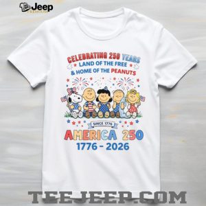 Peanuts America 250 Years Land of the Free T Shirt