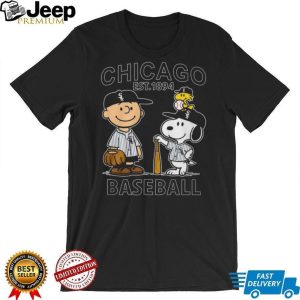 Peanuts Charlie Brown and Snoopy Chicago Baseball Est 1894 T Shirt Peanuts Charlie Brown and Snoopy Chicago Baseball Est 1894 T Shirt