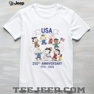 Peanuts Gang USA 250th Anniversary 2026 Celebration White T Shirt Peanuts Gang USA 250th Anniversary 2026 Celebration White T Shirt