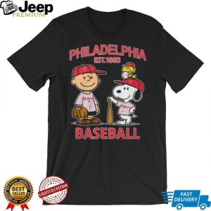 Philadelphia Baseball Est 1883 Charlie Brown and Snoopy Fan T Shirt Philadelphia Baseball Est 1883 Charlie Brown and Snoopy Fan T Shirt