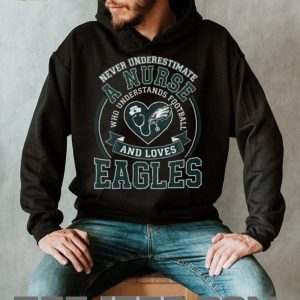 Philadelphia Eagles Football Nurse Stethoscope Heart Vintage Midnight Green Fan Men Women T Shirt
