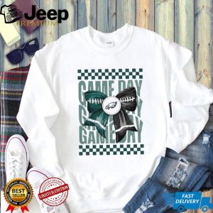 Philadelphia Eagles Game Day Football Bow Coquette 2026 Vintage Style Fans Women T Shirt