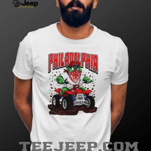 Philadelphia Phillies Gritty Mascot Riding ATV Red Quad T Shirt Philadelphia Phillies Gritty Mascot Riding ATV Red Quad T Shirt