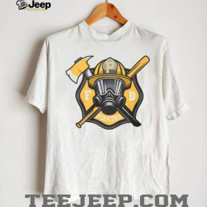 Pittsburgh Pirates Fire Department FD Logo Baseball Fans First Responders White T Shirt