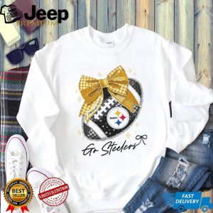 Pittsburgh Slers Gold Bow Coquette Football T Shirt