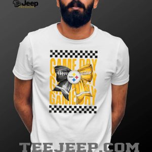 Pittsburgh Steelers Game Day Football Bow Coquette 2026 Retro Style Fans Women T Shirt