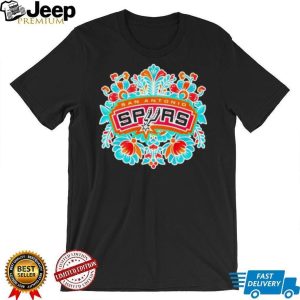 San Antonio Spurs Floral Mandala Heritage Graphic T Shirt San Antonio Spurs Floral Mandala Heritage Graphic T Shirt