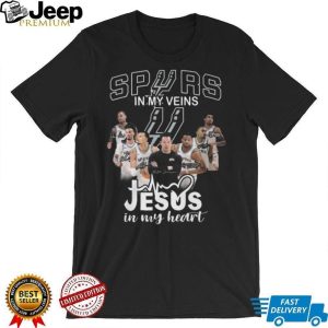 San Antonio Spurs In My Veins Jesus In My Heart Players Signatures T Shirt San Antonio Spurs In My Veins Jesus In My Heart Players Signatures T Shirt