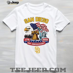 San Diego Padres Custom 250th Anniversary 1776 2026 Baseball Jersey T Shirt San Diego Padres Custom 250th Anniversary 1776 2026 Baseball Jersey T Shirt